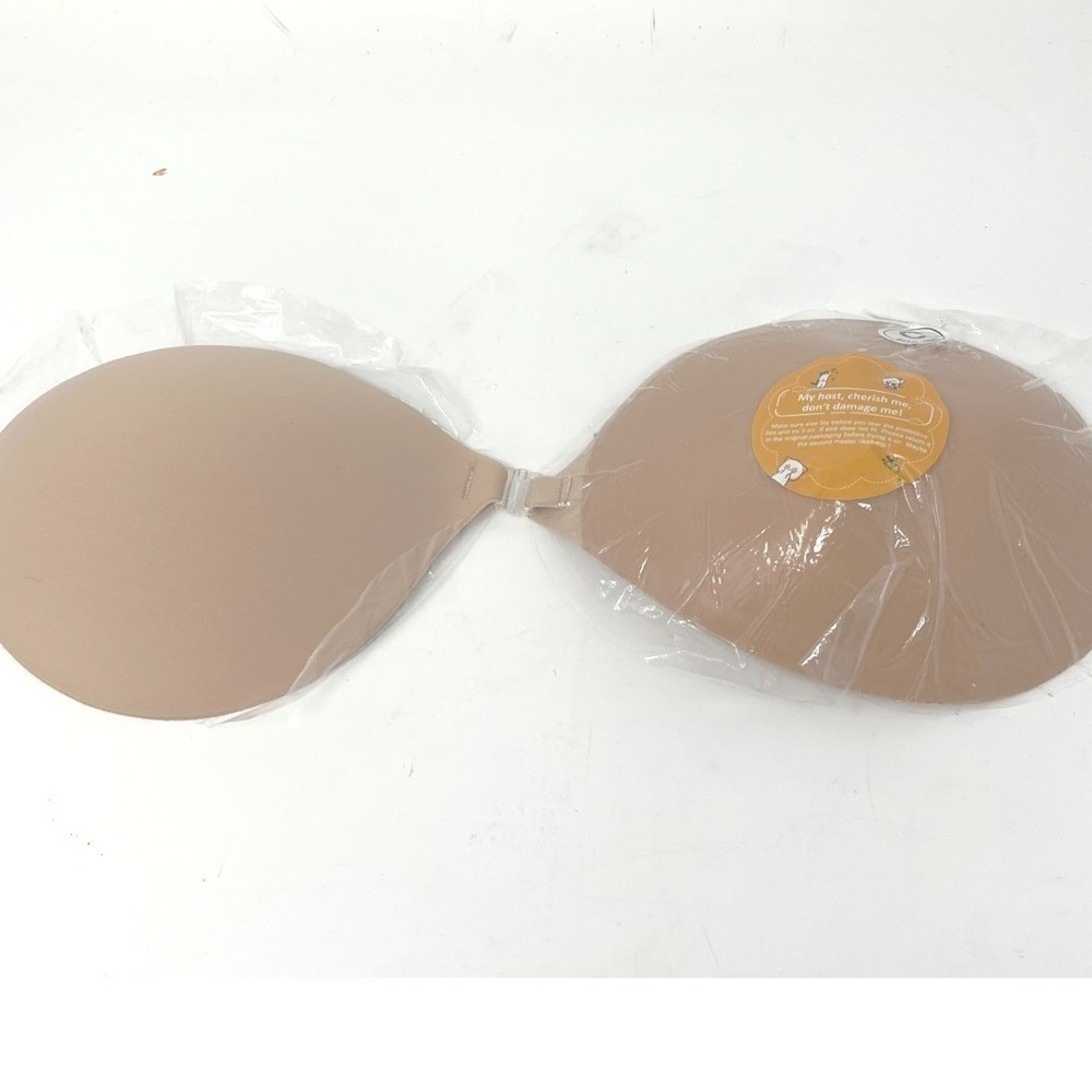NESilicone Adhesive Bra C Cup Nude Strapless Backless Push Up Invisible Bra